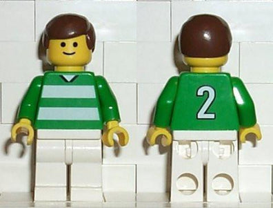 LEGO Minifigure-Soccer Player Green & White Team #2 on Back-Sports / Soccer-SOC022-Creative Brick Builders